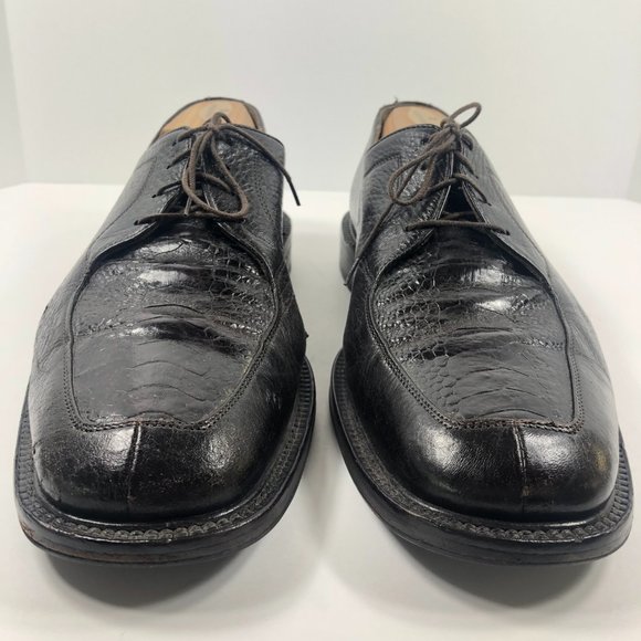 Belvedere Exotic Leather Dress Shoes Vibram Sole Dark Brown 10544 Mens Size 11 M main image 7